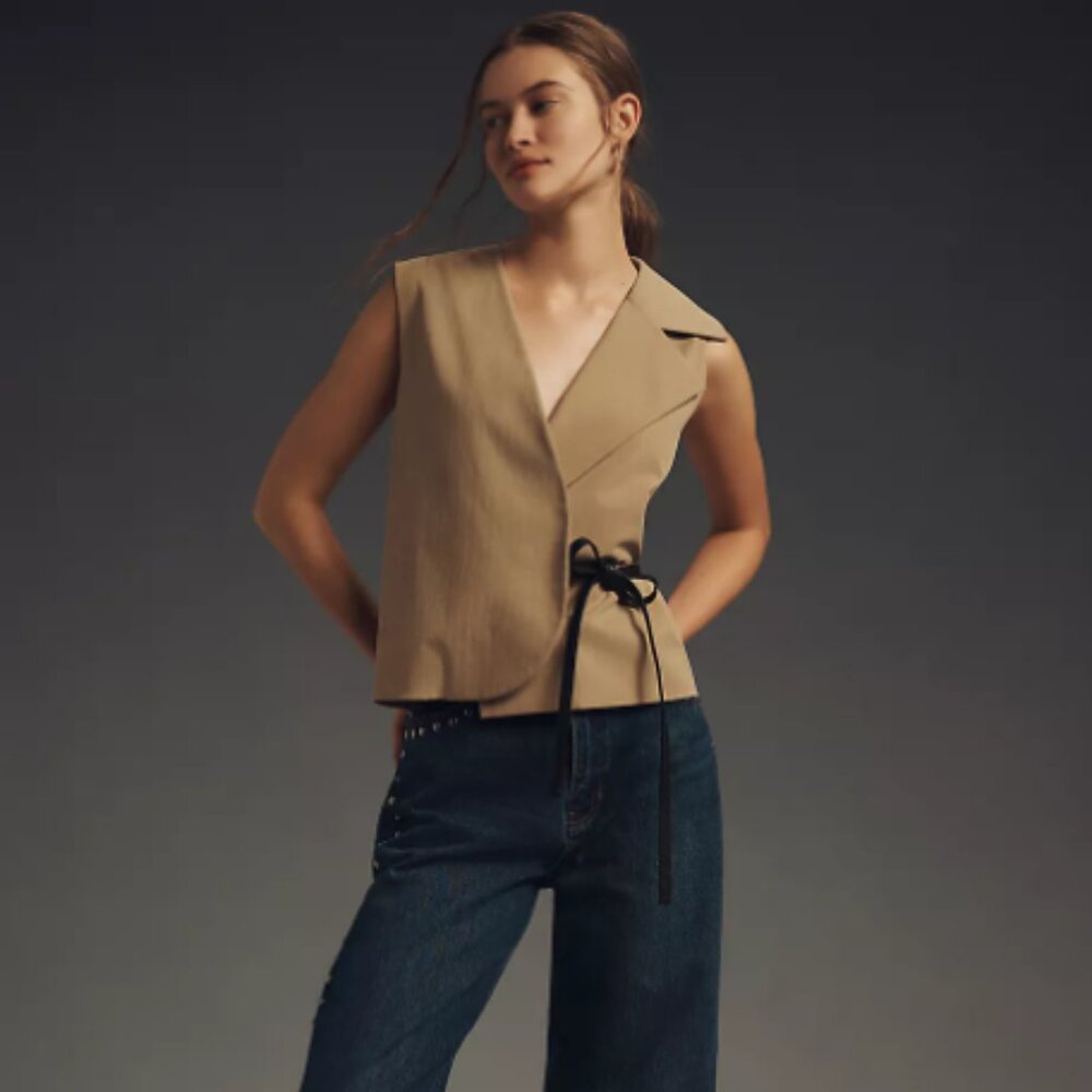 Brand New Mare Mare Sleeveless Tie Wrap Blouse